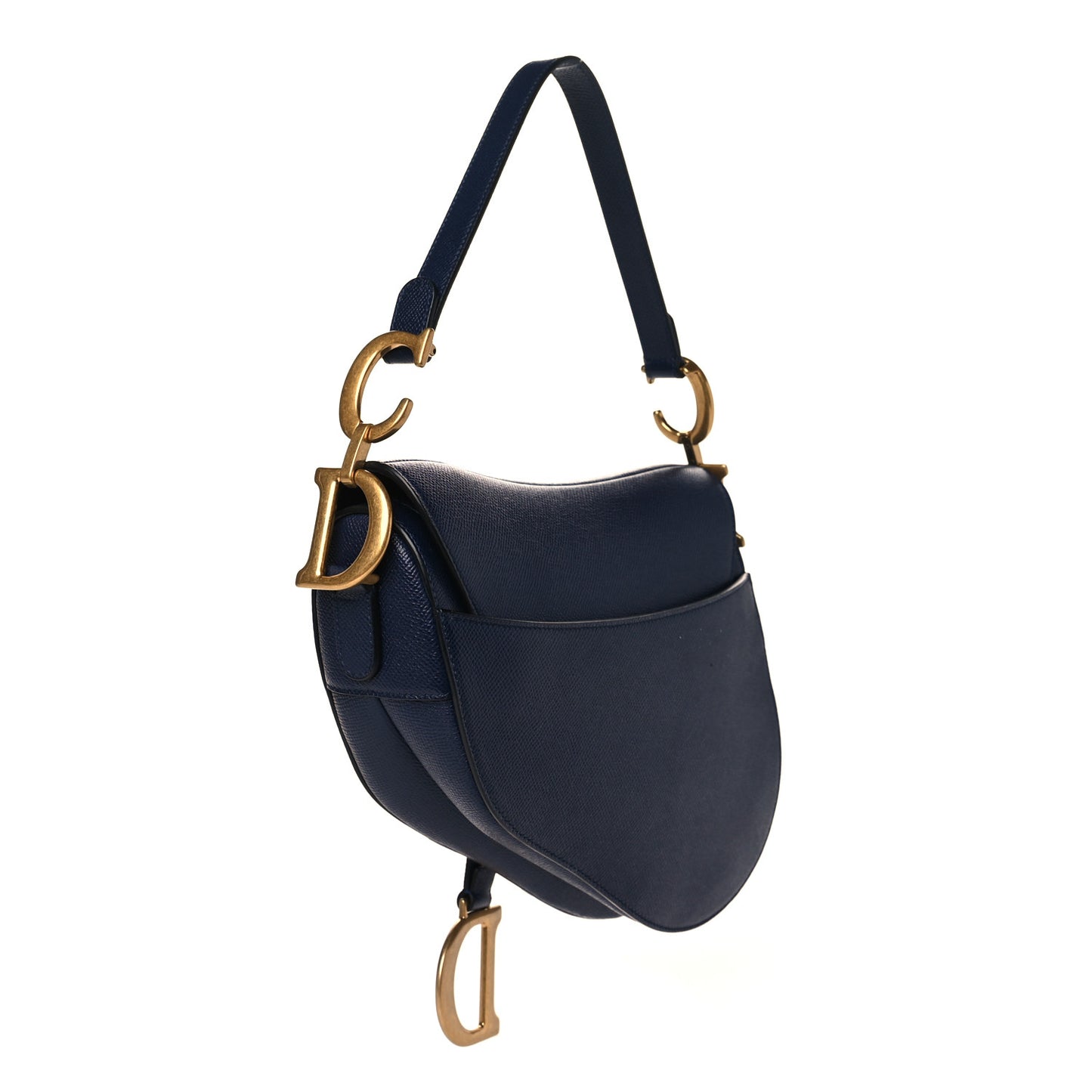 Grained Calfskin Saddle Bag Indigo