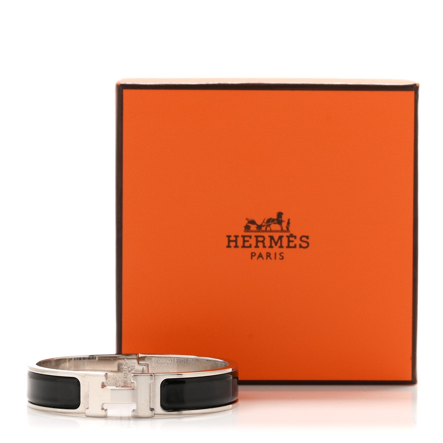 Enamel Narrow Clic Clac H Bracelet PM Black