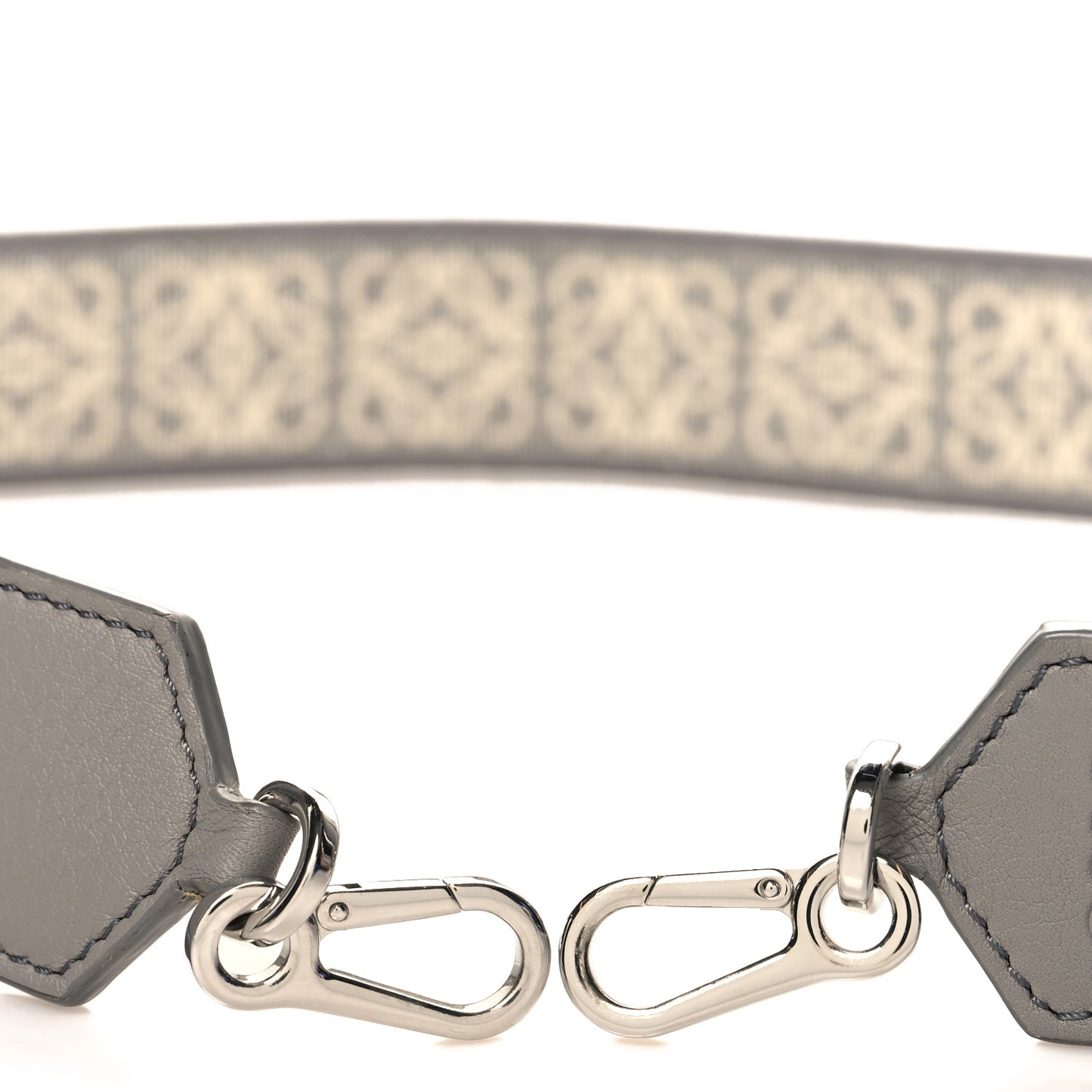 Calfskin Anagram Strap Silver