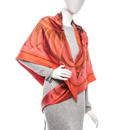 Hermes Silk Dip Dye Petit H Tigre Royal Triangle Shawl 2 of 7