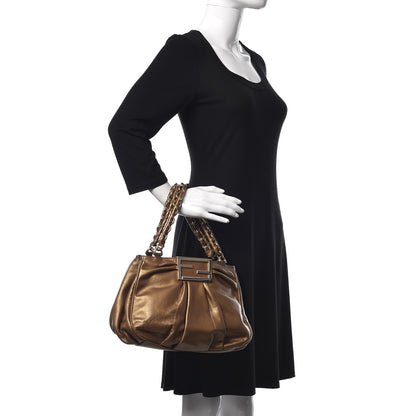 Fendi Vitello Perlat Small Mia Tote Nocciola 2 of 8