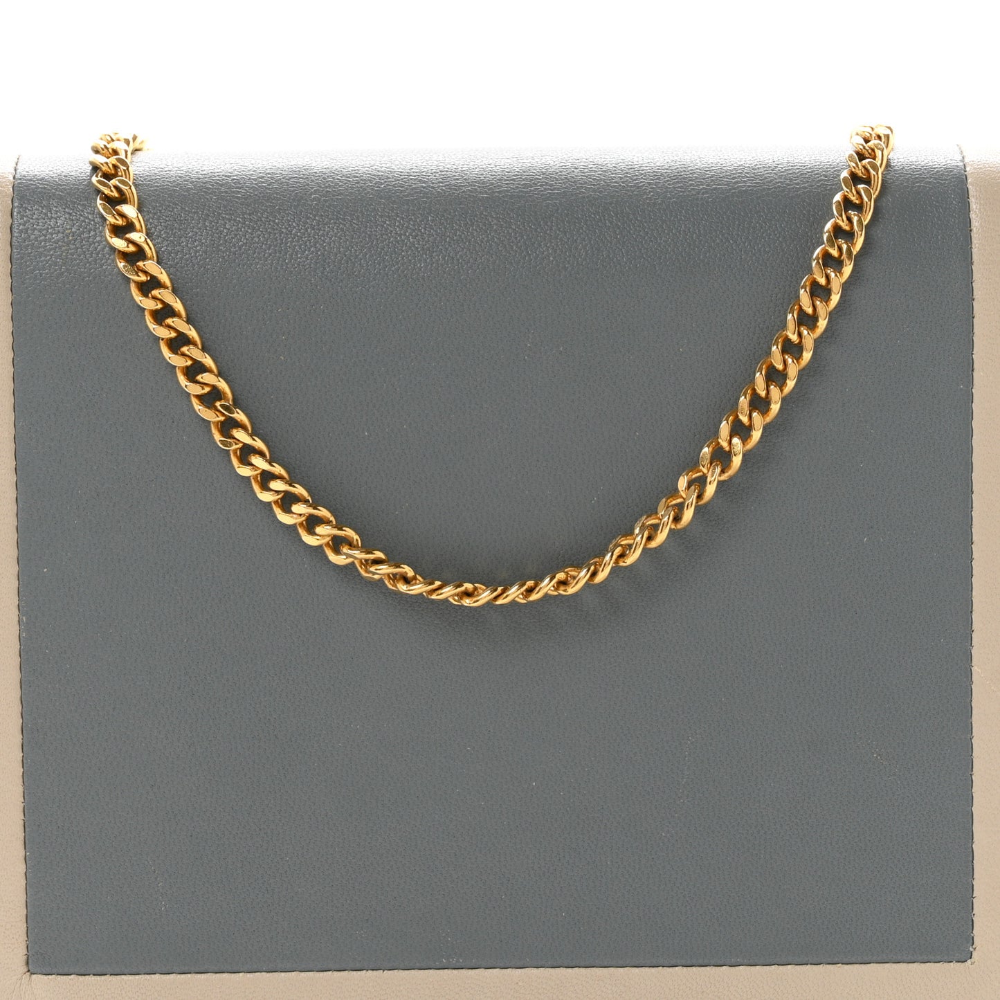 Smooth Lambskin Frame Evening Chain Clutch Grey Storm