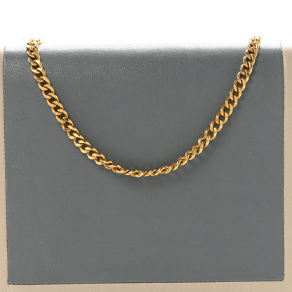 Celine Smooth Lambskin Frame Evening Chain Clutch Grey Storm 9 of 11