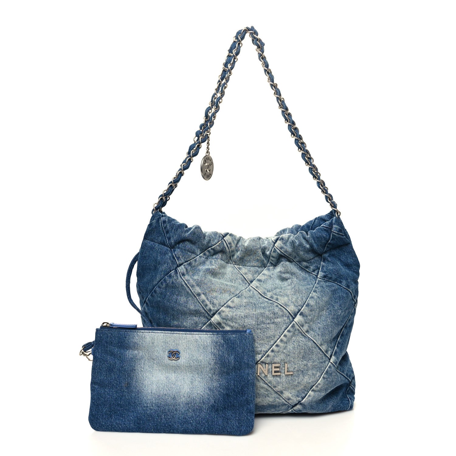 Chanel Denim Quilted Small Chanel 22 Blue 2 of 13