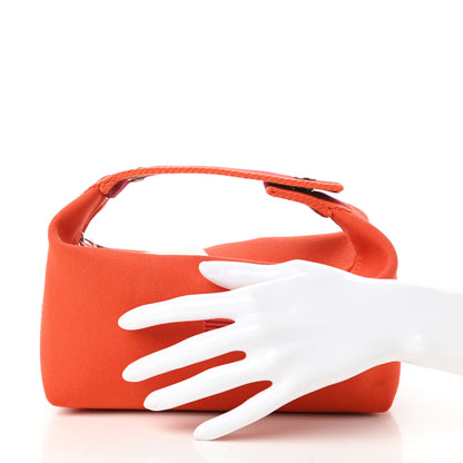 Hermes Canvas Small Bride-A-Brac Pouch Orange Burgundy 2 of 9
