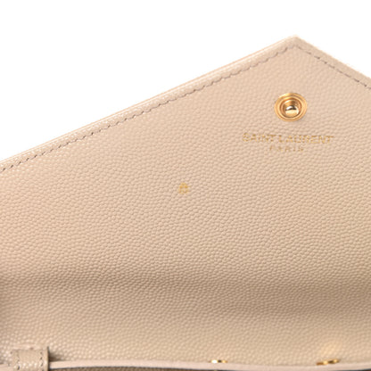Saint Laurent Grain De Poudre Matelasse Chevron Monogram Chain Wallet Nude Powder 14 of 14