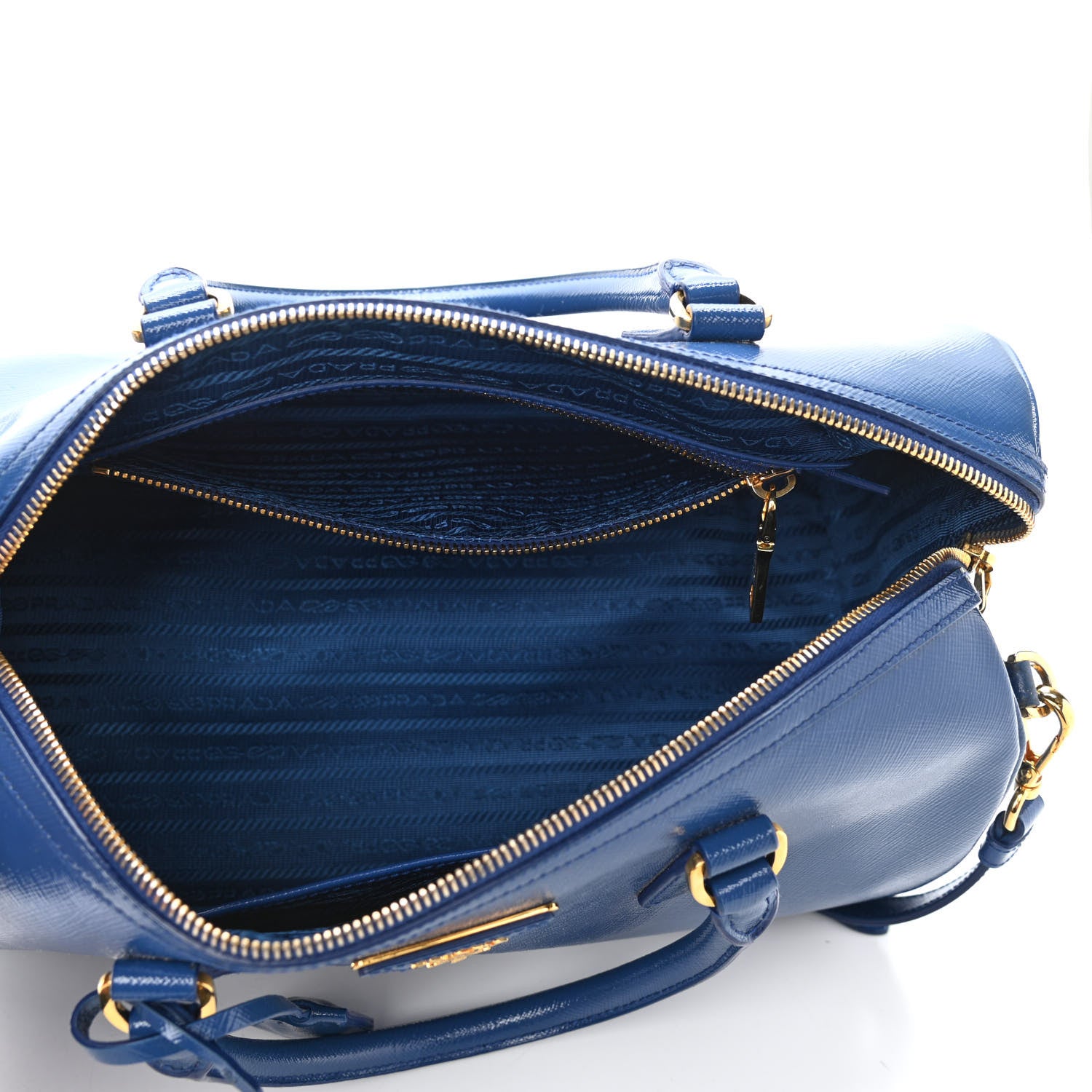Prada Saffiano Vernice Bauletto Azzurro 5 of 9