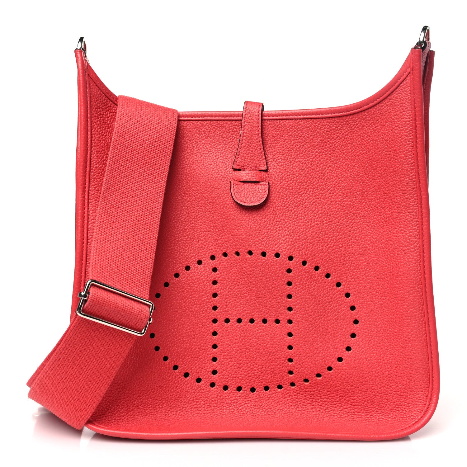 Hermes Taurillon Clemence EVELYNE III PM Rouge de Coeur 1 of 9