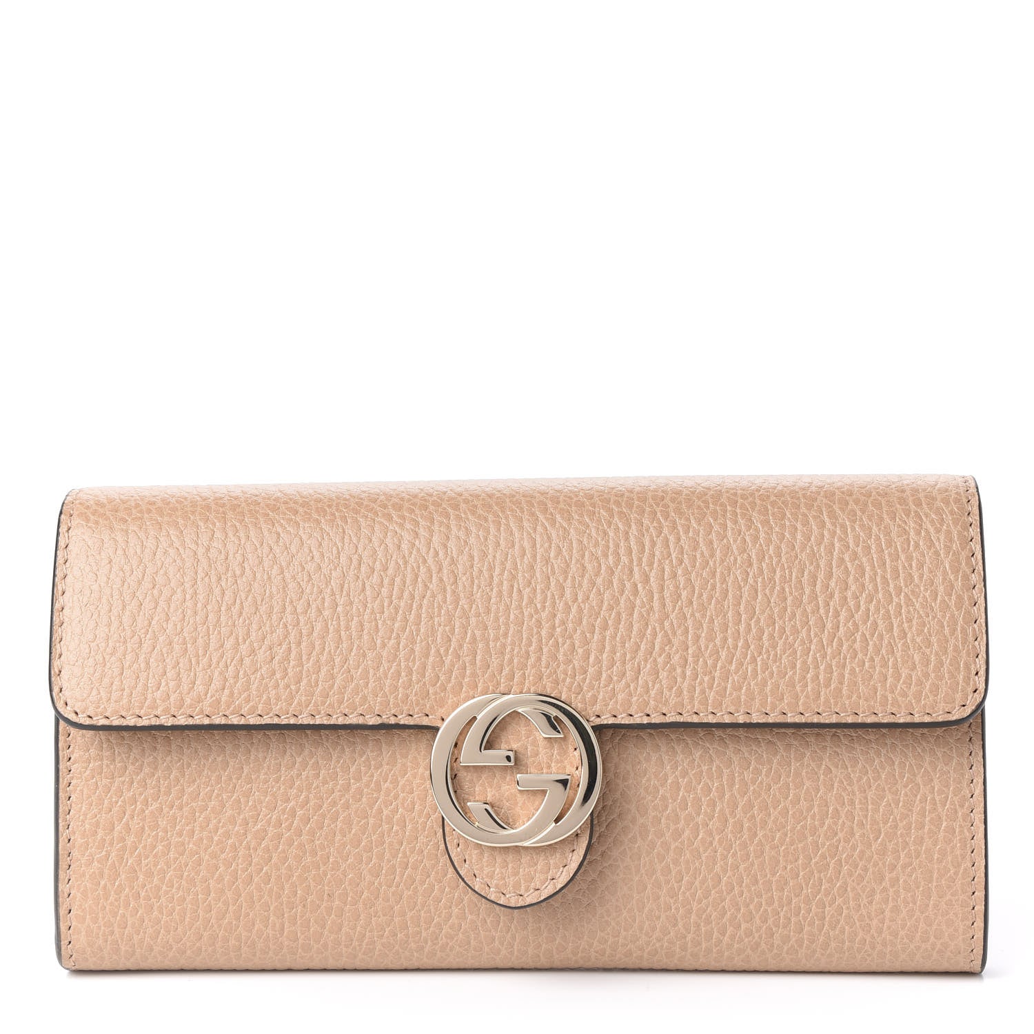 Gucci Dollar Calfskin Interlocking G Continental Wallet Camelia 1 of 8