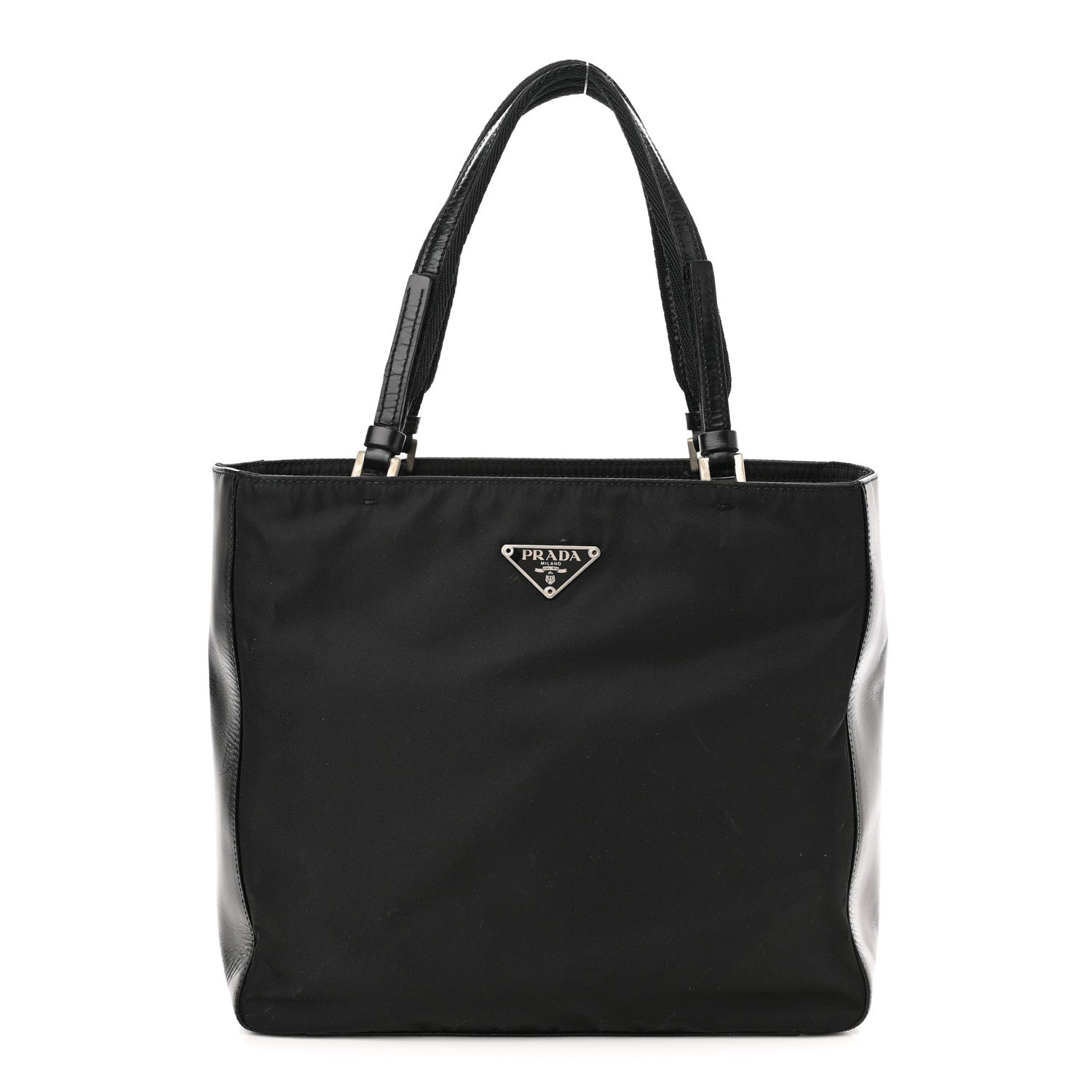 Prada Nylon Calfskin Tote Black 1 of 11