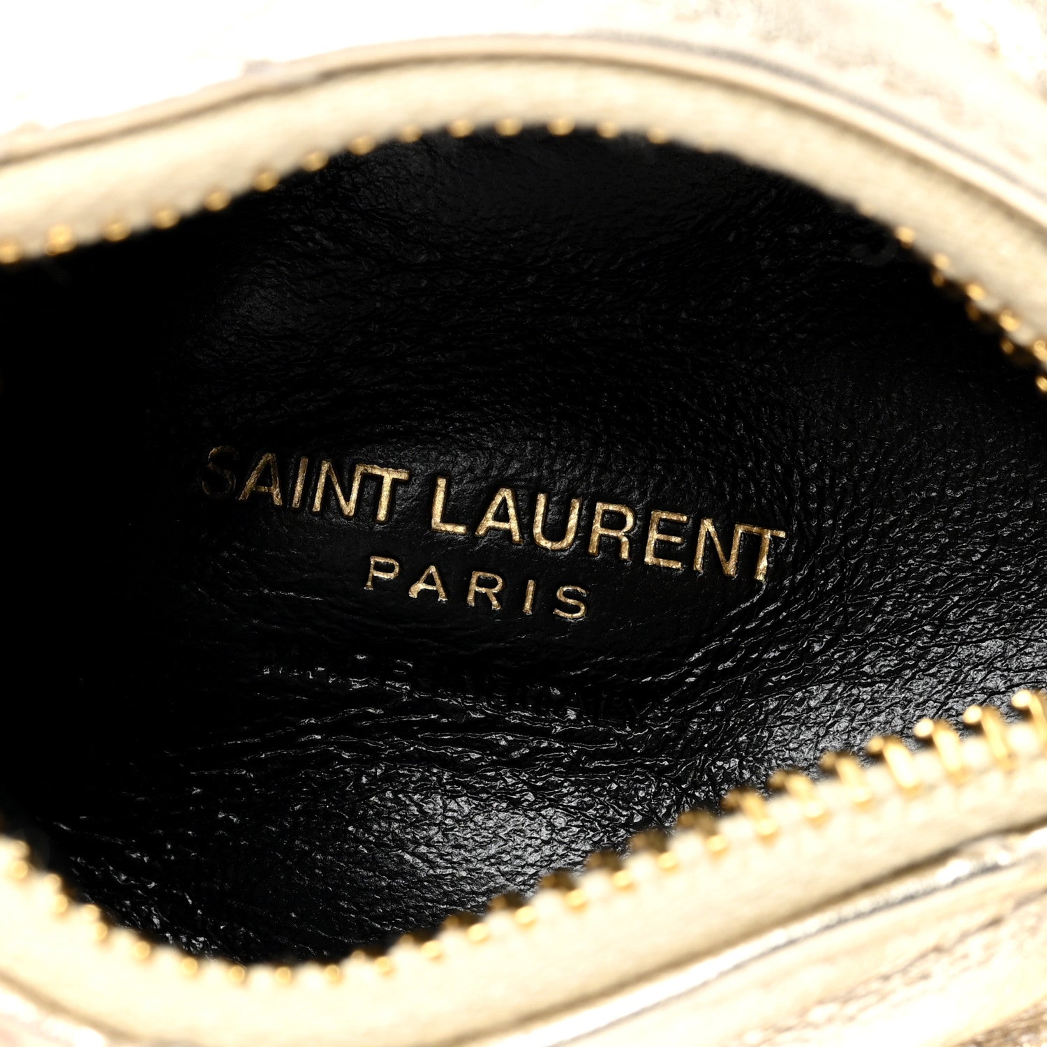 Saint Laurent Metallic Calfskin Berlingo Bag Charm Platino 6 of 6