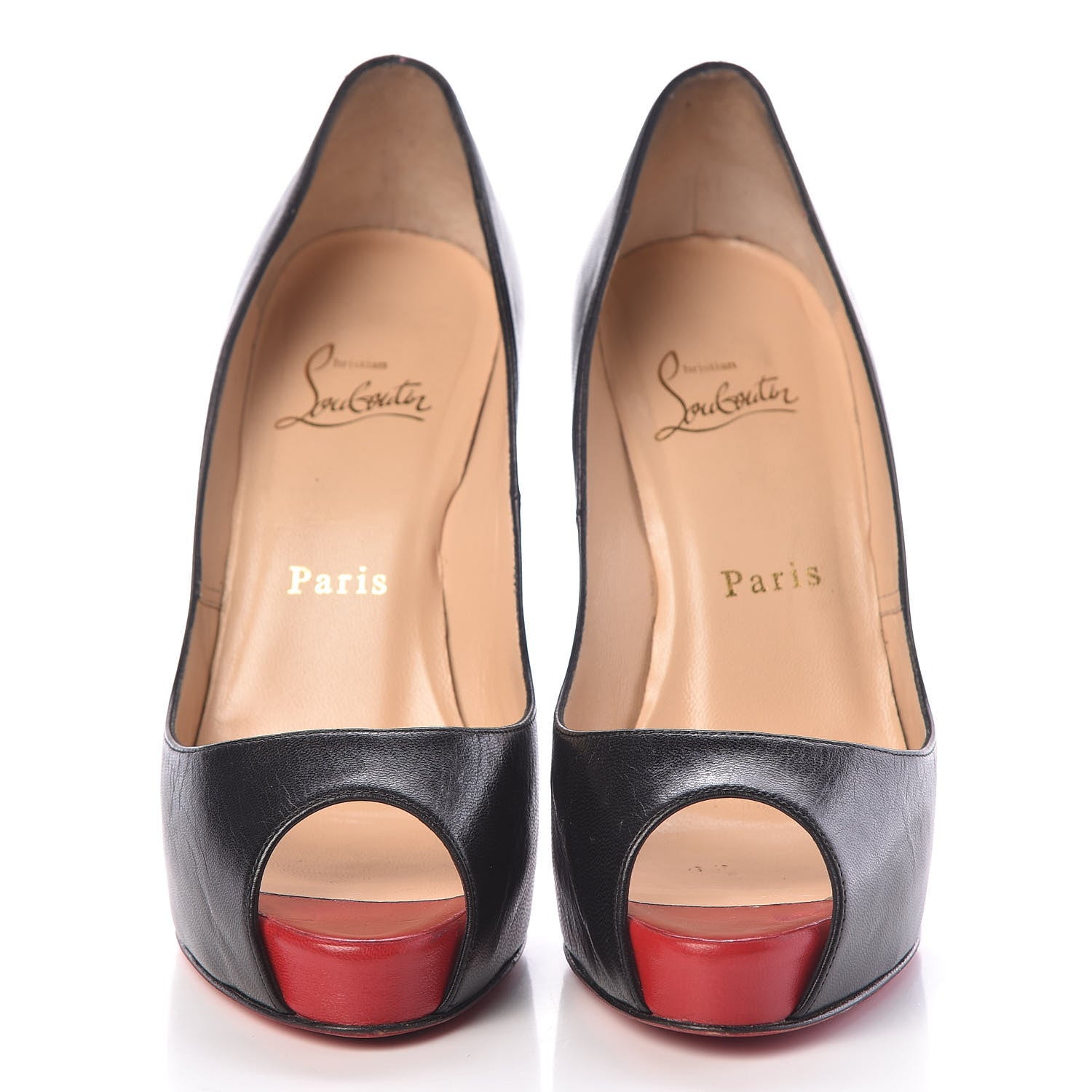 Christian Louboutin Kid Very Prive 120 Pumps 36 Black Red 2 of 15