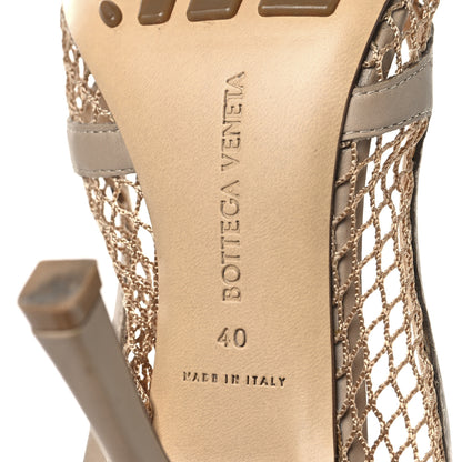 Bottega Veneta Mesh Nappa Chain Sandals 40 Beige Pony 7 of 9