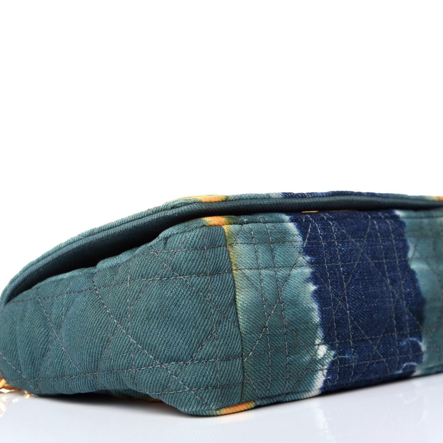 Christian Dior Denim Tie Dye Cannage Small Caro Bag Green Multicolor 9 of 10