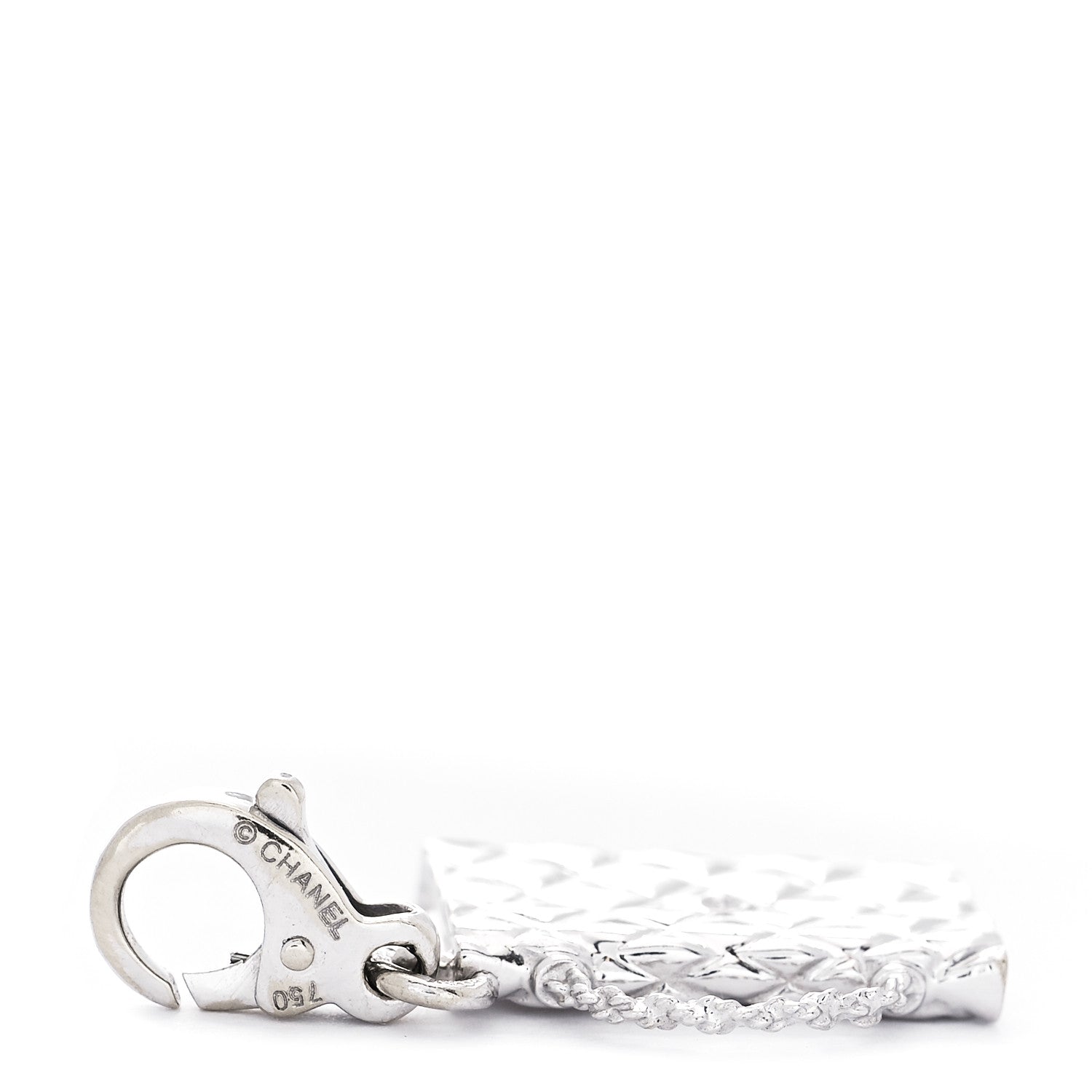Chanel 18K White Gold Classic Flap Charm 4 of 4
