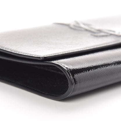 Saint Laurent Textured Patent Monogram Large Belle De Jour Clutch Black 7 of 9