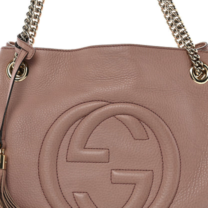 Gucci Pebbled Calfskin Medium Soho Chain Shoulder Bag Antique Rose 8 of 12
