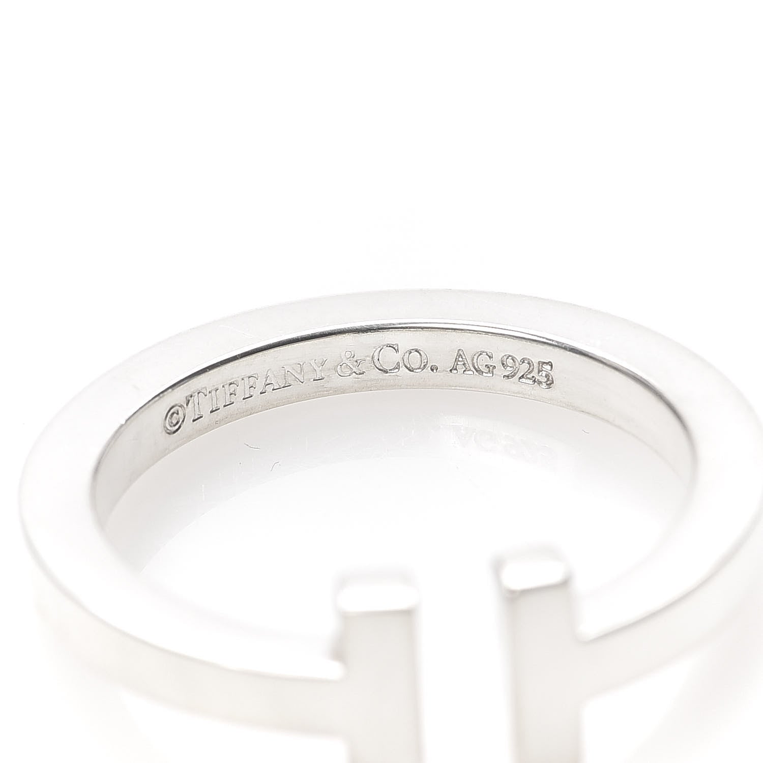 Tiffany Sterling Silver T Square Ring 61 9.5 4 of 5