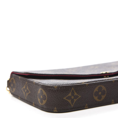 Louis Vuitton Monogram Pochette Felicie Chain Wallet Fuchsia 6 of 12