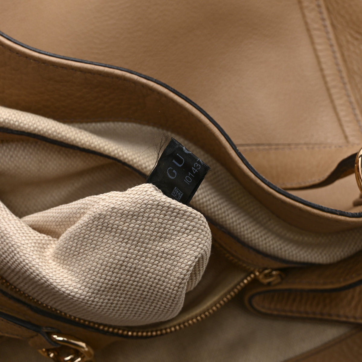 Pebbled Calfskin Medium Soho Shoulder Bag Camelia
