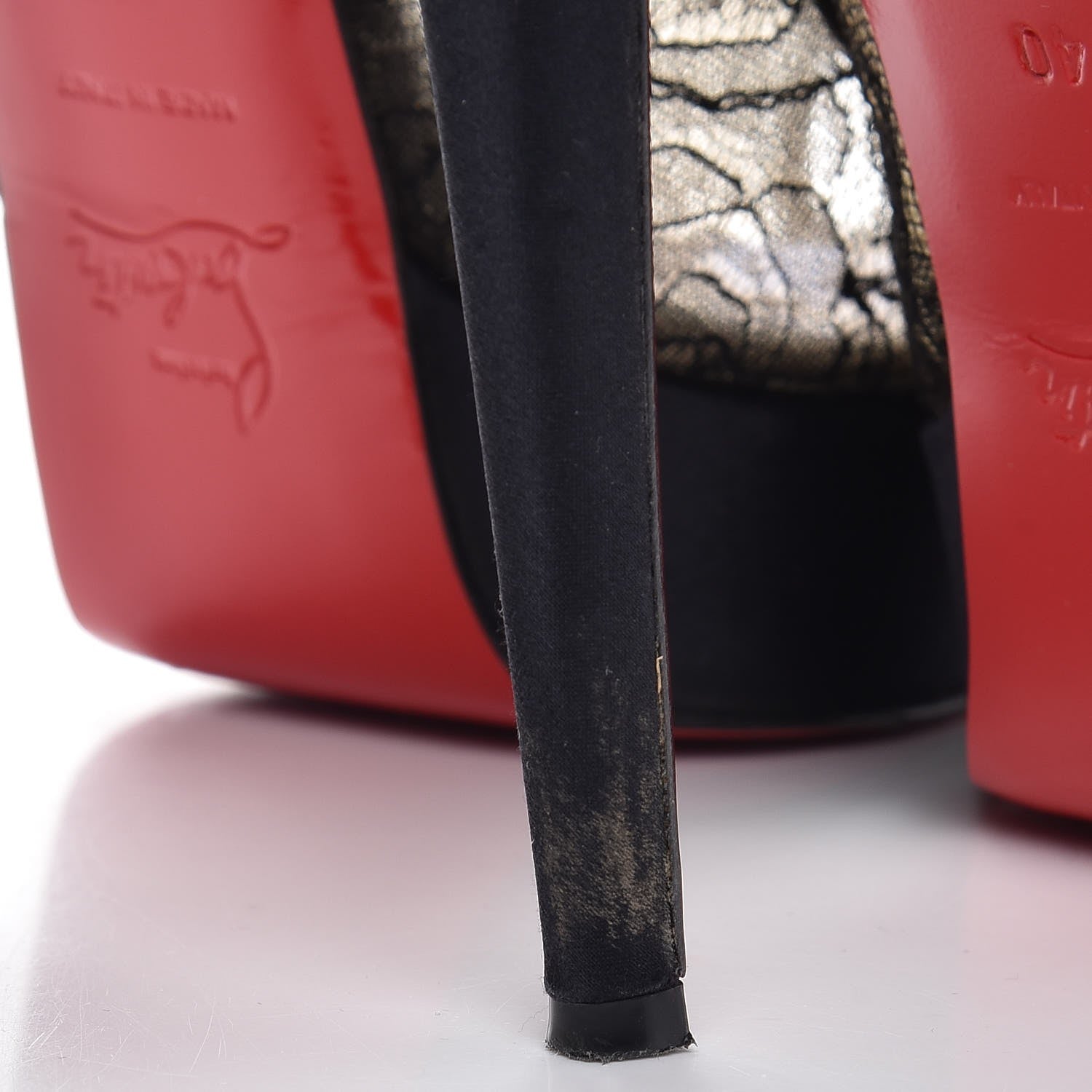 Christian Louboutin Satin Lace Exclu 140 Platform Slingback Pumps 40 Black 9 of 13