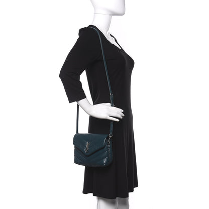 Saint Laurent Calfskin Y Quilted Monogram Toy Loulou Satchel Dark Turquoise 2 of 13
