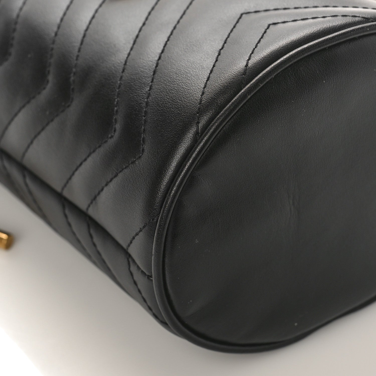 Gucci Calfskin Matelasse Mini GG Marmont 2.0 Bucket Bag Black 7 of 8