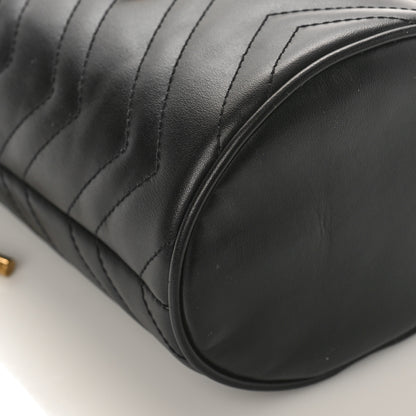 Gucci Calfskin Matelasse Mini GG Marmont 2.0 Bucket Bag Black 7 of 8