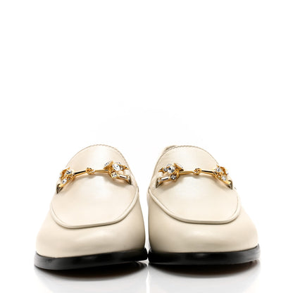 Gucci Malaga Kid Crystal Horsebit Womens Jordaan Loafers 36.5 Mystic White 2 of 9
