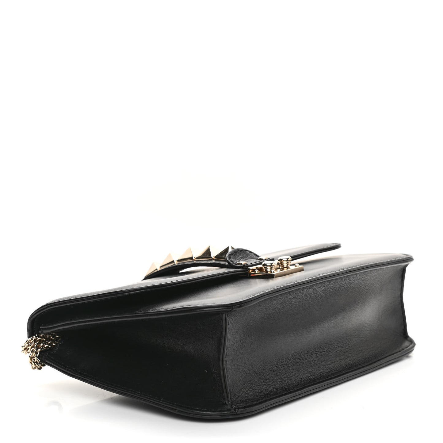 Vitello Medium Glam Lock Rockstud Flap Black