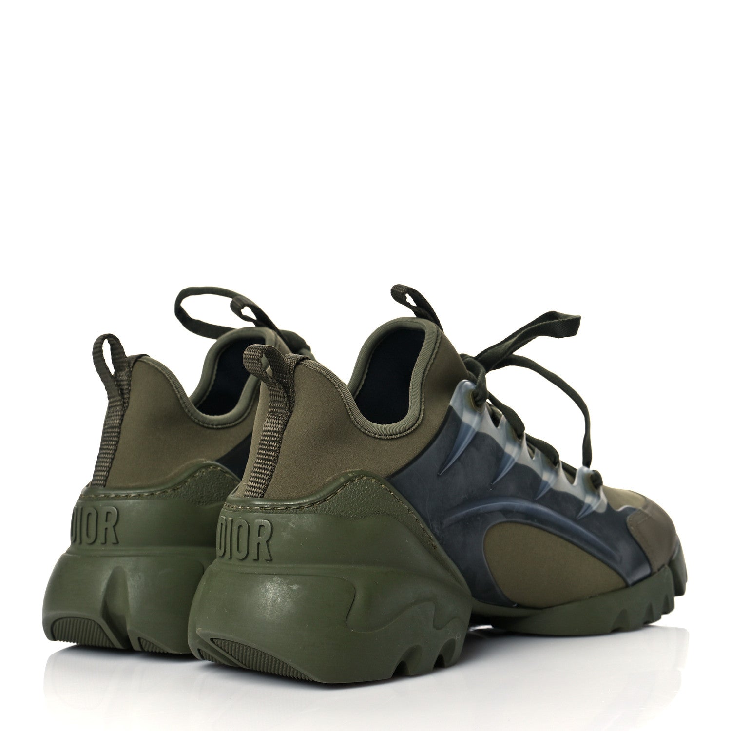 Christian Dior Neoprene Rubber Womens D-Connect Sneakers 38 Kaki 4 of 10