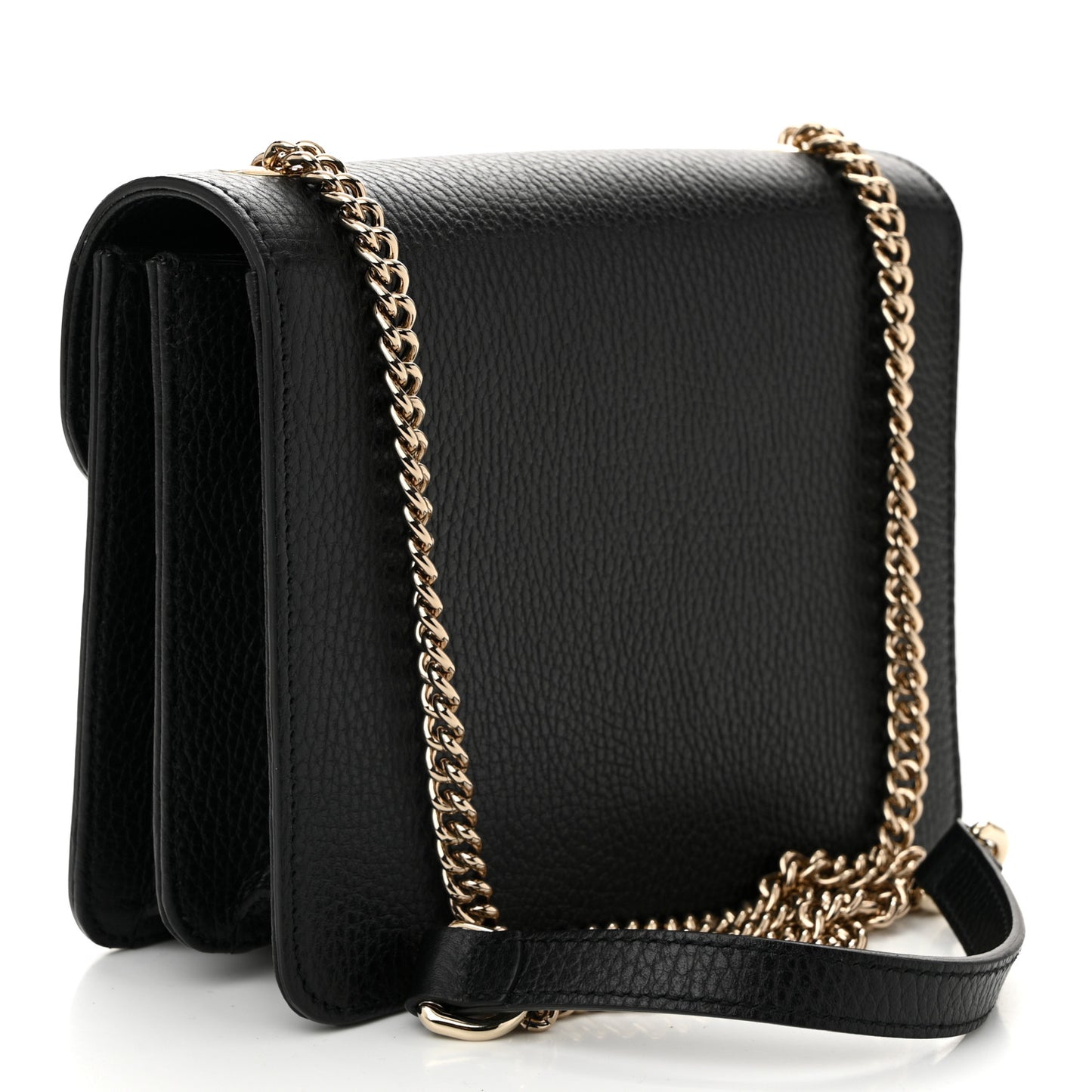 Dollar Calfskin Small Interlocking G Shoulder Bag Black