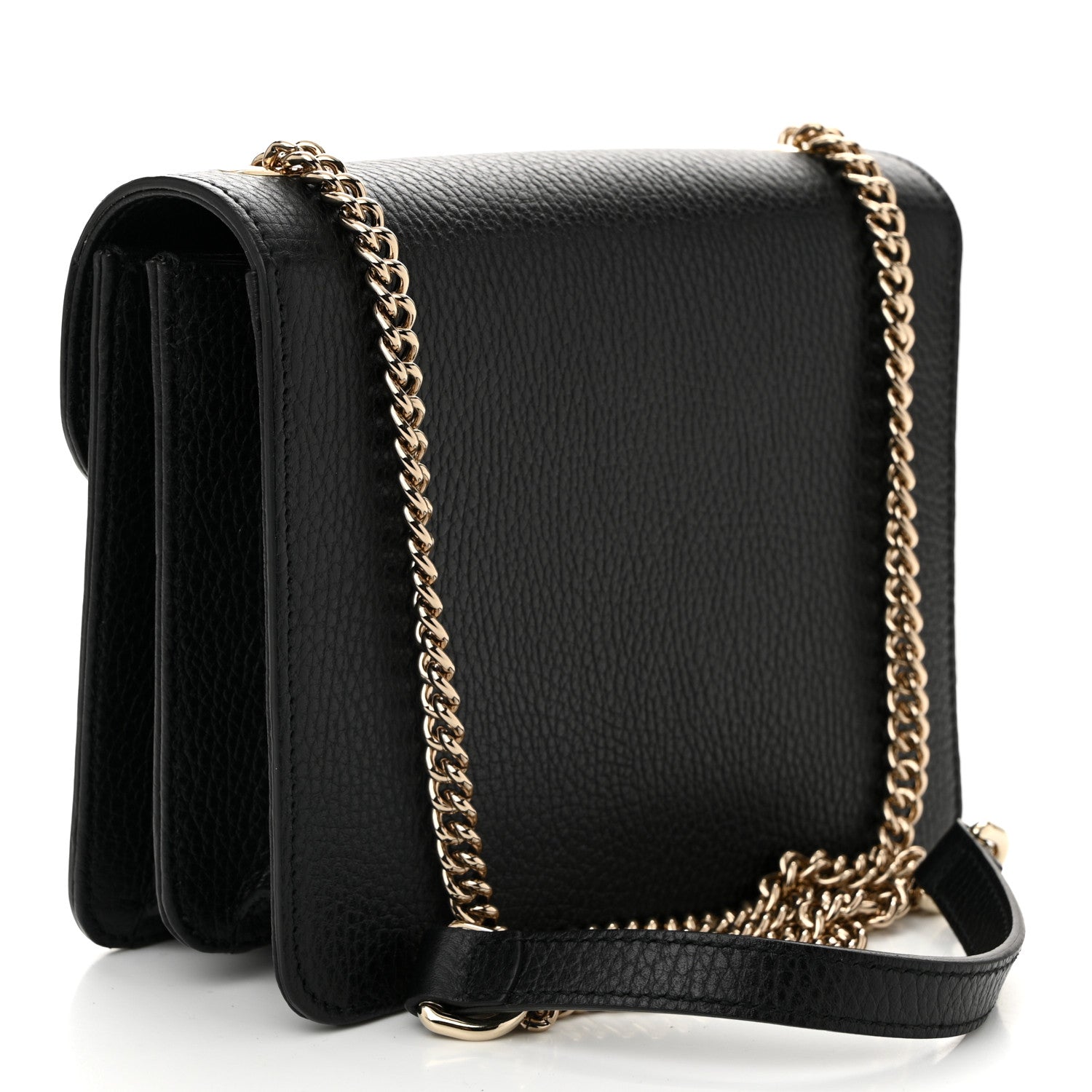 Gucci Dollar Calfskin Small Interlocking G Shoulder Bag Black 3 of 10