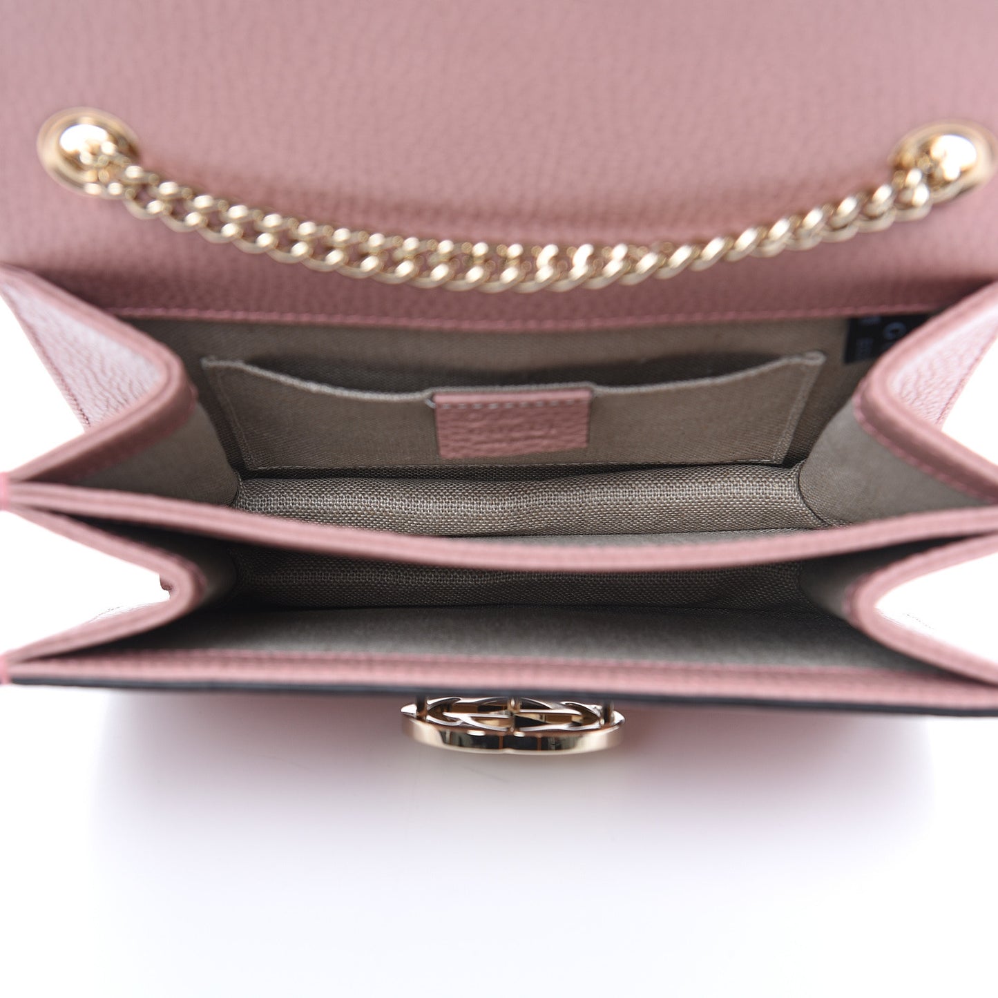 Dollar Calfskin Small Interlocking G Shoulder Bag Soft Pink