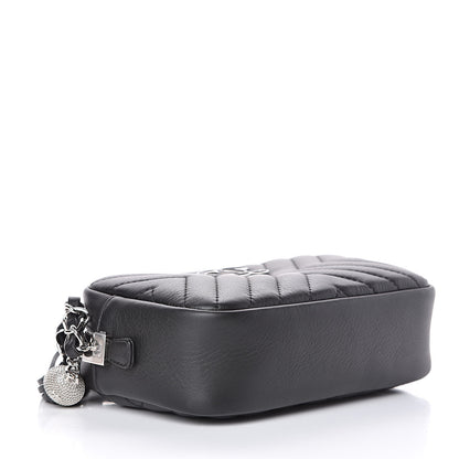 Chanel Calfskin Diagonal Chevron Quilted Tassel Camera Case Black 4 of 11