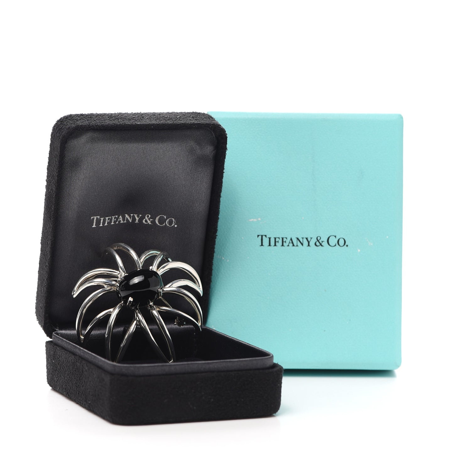 Sterling Silver Black Onyx Fireworks Brooch Pin