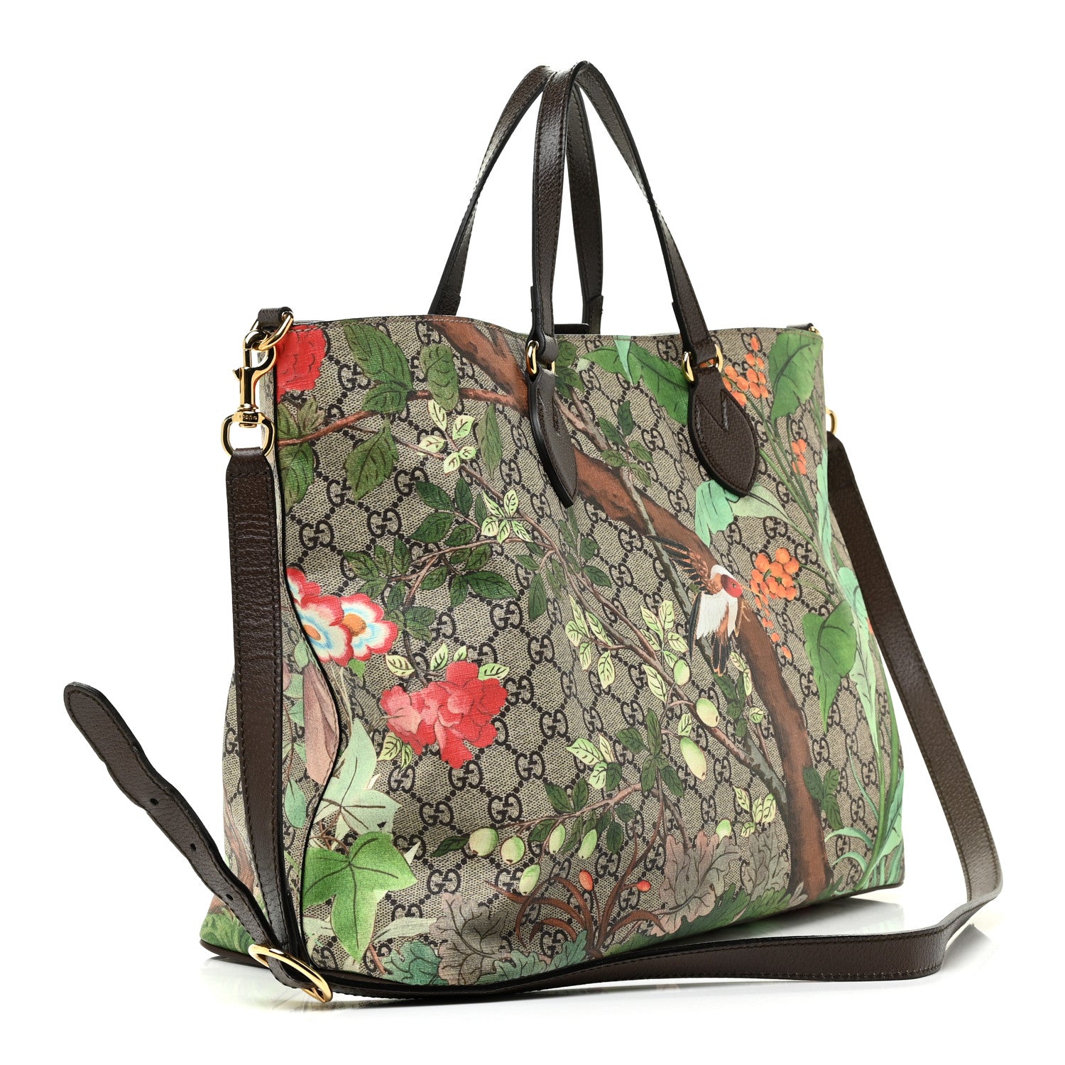 Gucci Soft GG Supreme Monogram Tian Medium Crossbody Tote Beige Multicolor New Acero 3 of 12