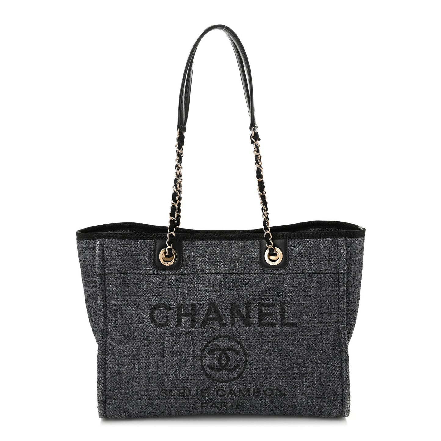 Lurex Boucle Small Deauville Tote Black