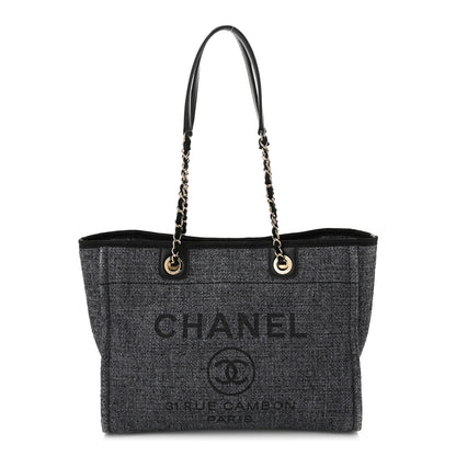 Chanel Lurex Boucle Small Deauville Tote Black 1 of 11