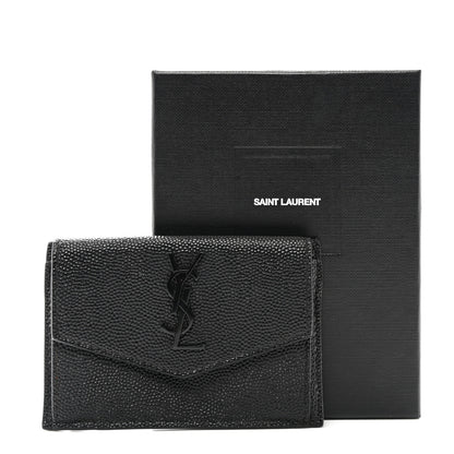 Saint Laurent Grain de Poudre Uptown Card Holder Black 8 of 8