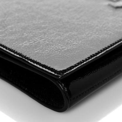 Saint Laurent Textured Patent Monogram Large Belle De Jour Clutch Black 7 of 10