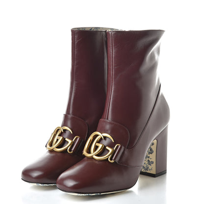 Gucci Malaga Kid GG Victoire 95mm Ankle Boots 37 Vintage Bordeaux 3 of 8