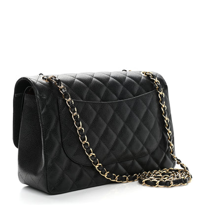 Chanel Caviar Quilted Jumbo Double Flap Black 2 of 9