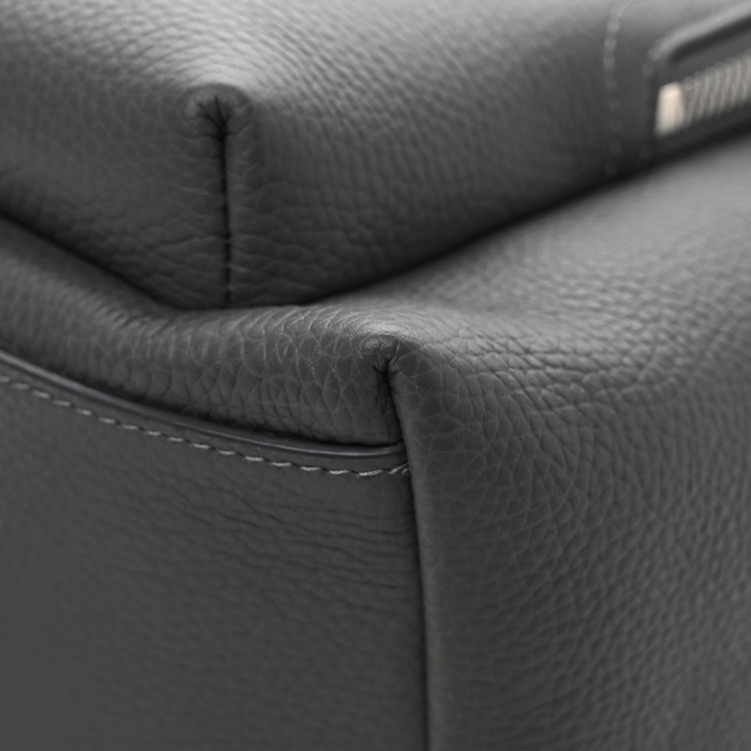 Burberry Calfskin Logo Embossed Backpack Charcoal Grey 10 of 10