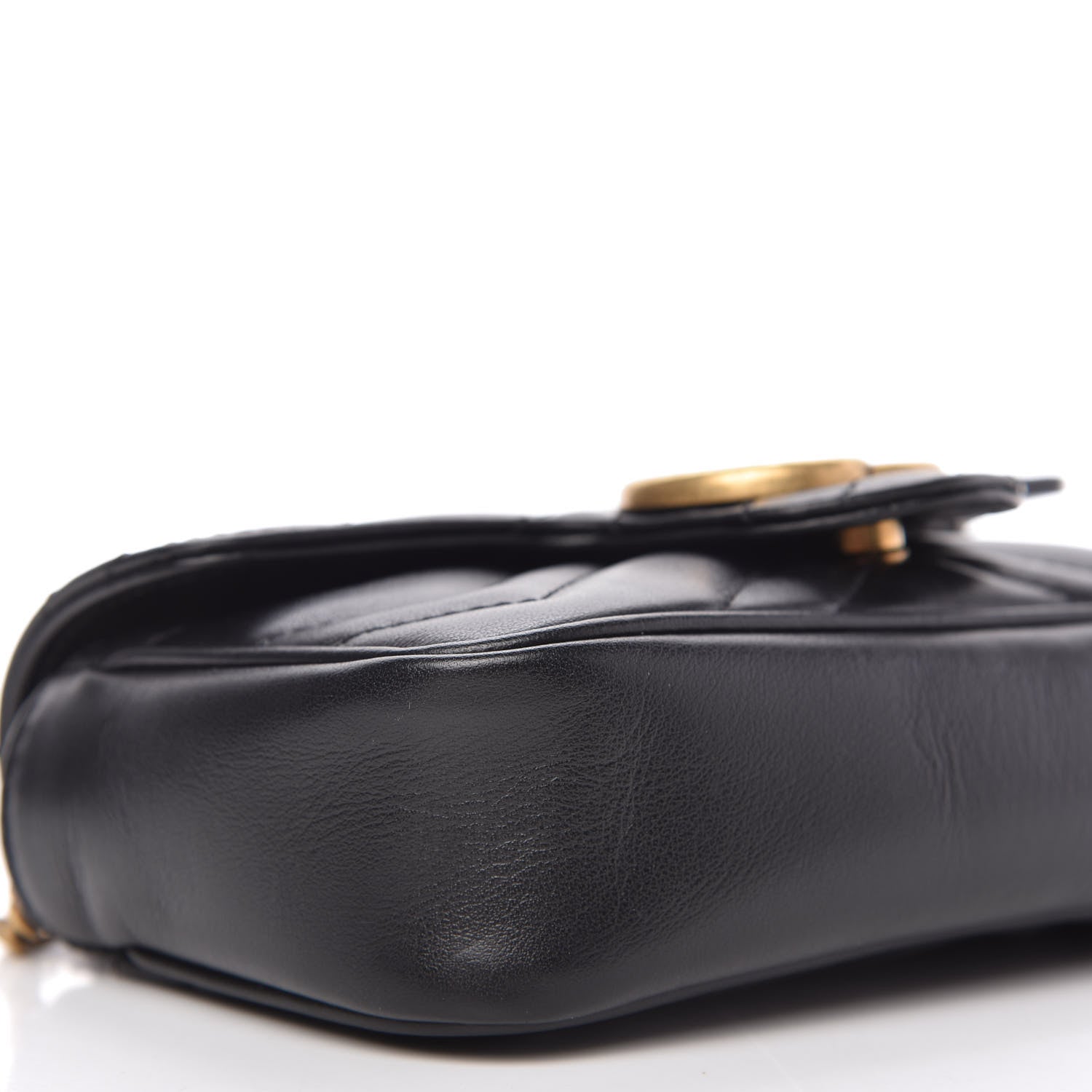 Gucci Calfskin Matelasse Super Mini GG Marmont Shoulder Bag Black 6 of 11