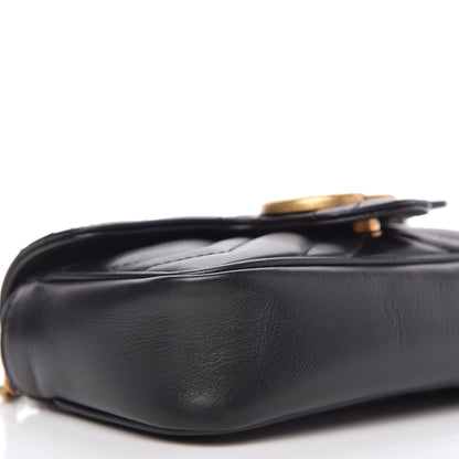 Gucci Calfskin Matelasse Super Mini GG Marmont Shoulder Bag Black 6 of 11
