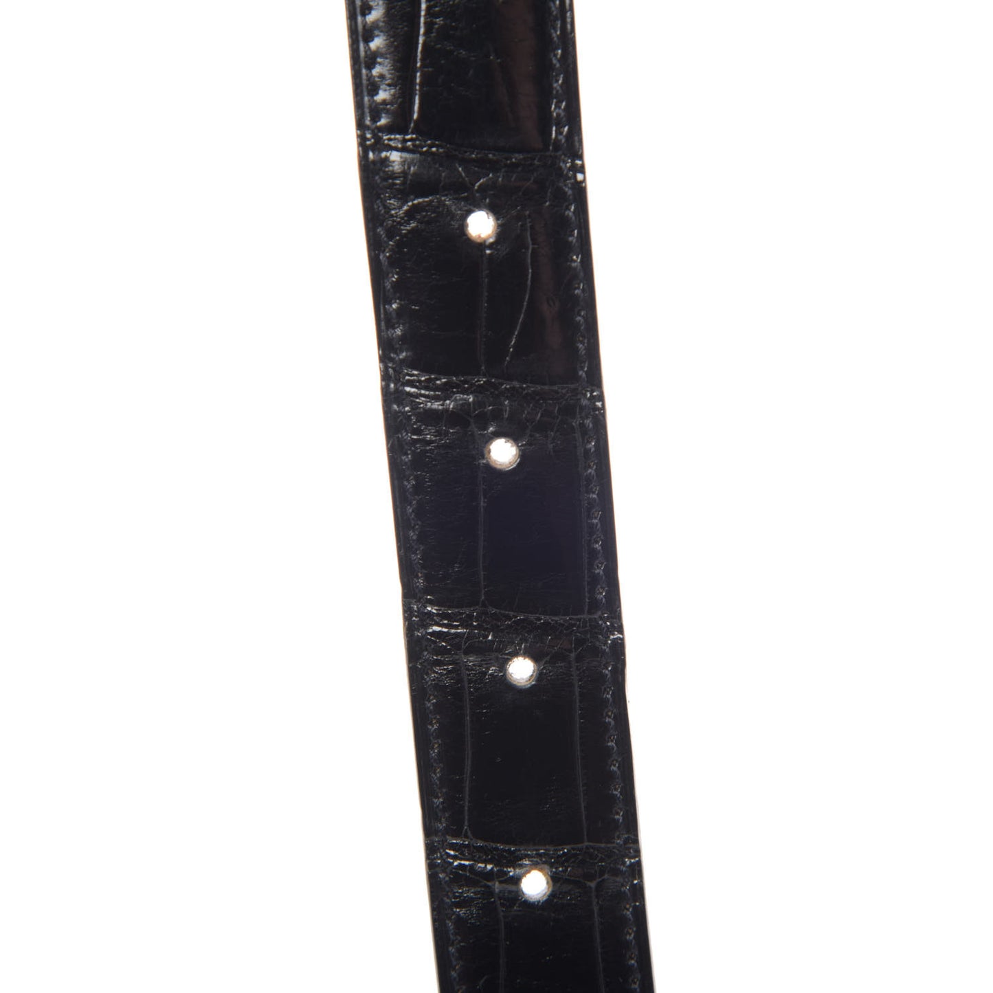 Shiny Porosus Crocodile 32mm Constance Belt 70 Black