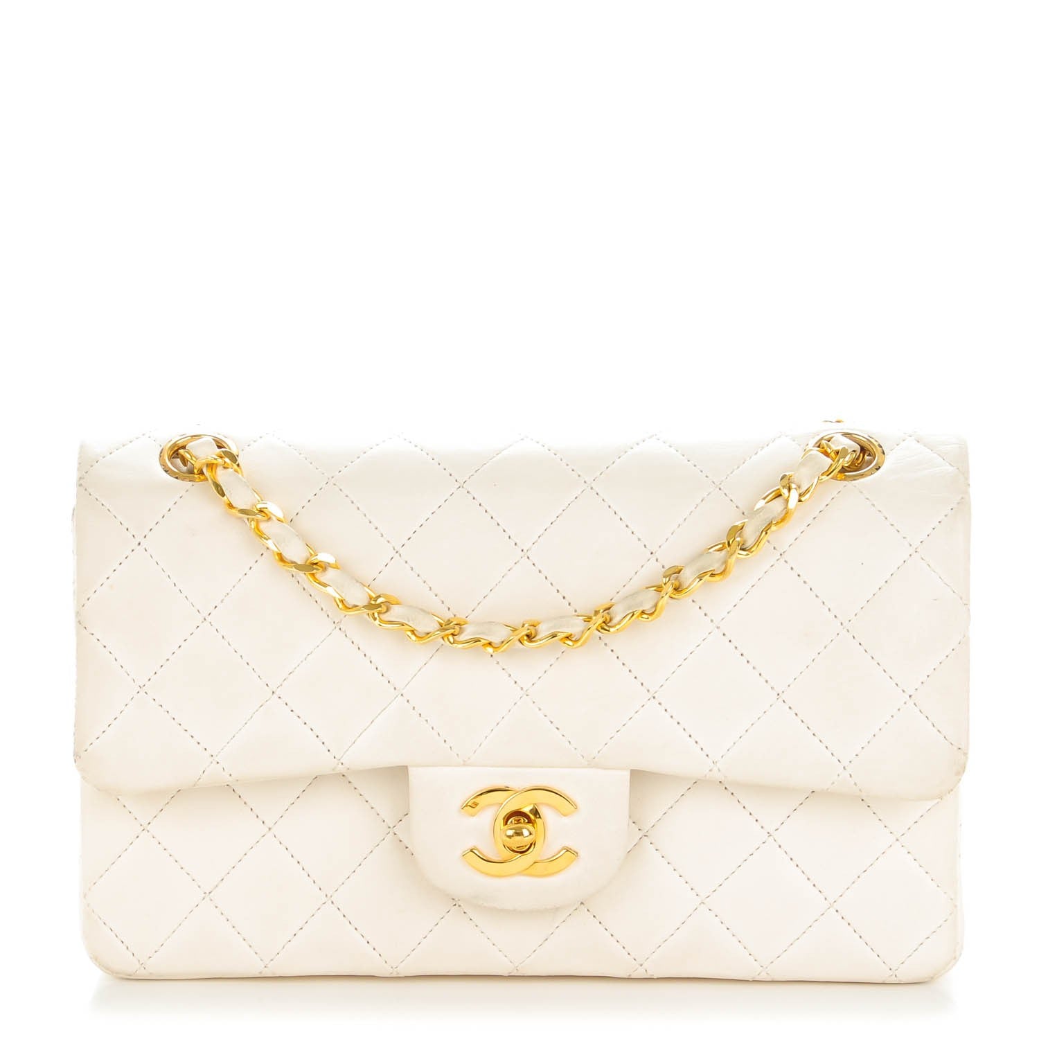 Chanel Lambskin Quilted Small Double Flap White 1 of 15