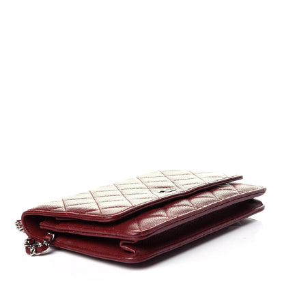 Chanel Caviar Quilted Wallet On Chain WOC Dark Red 4 of 13