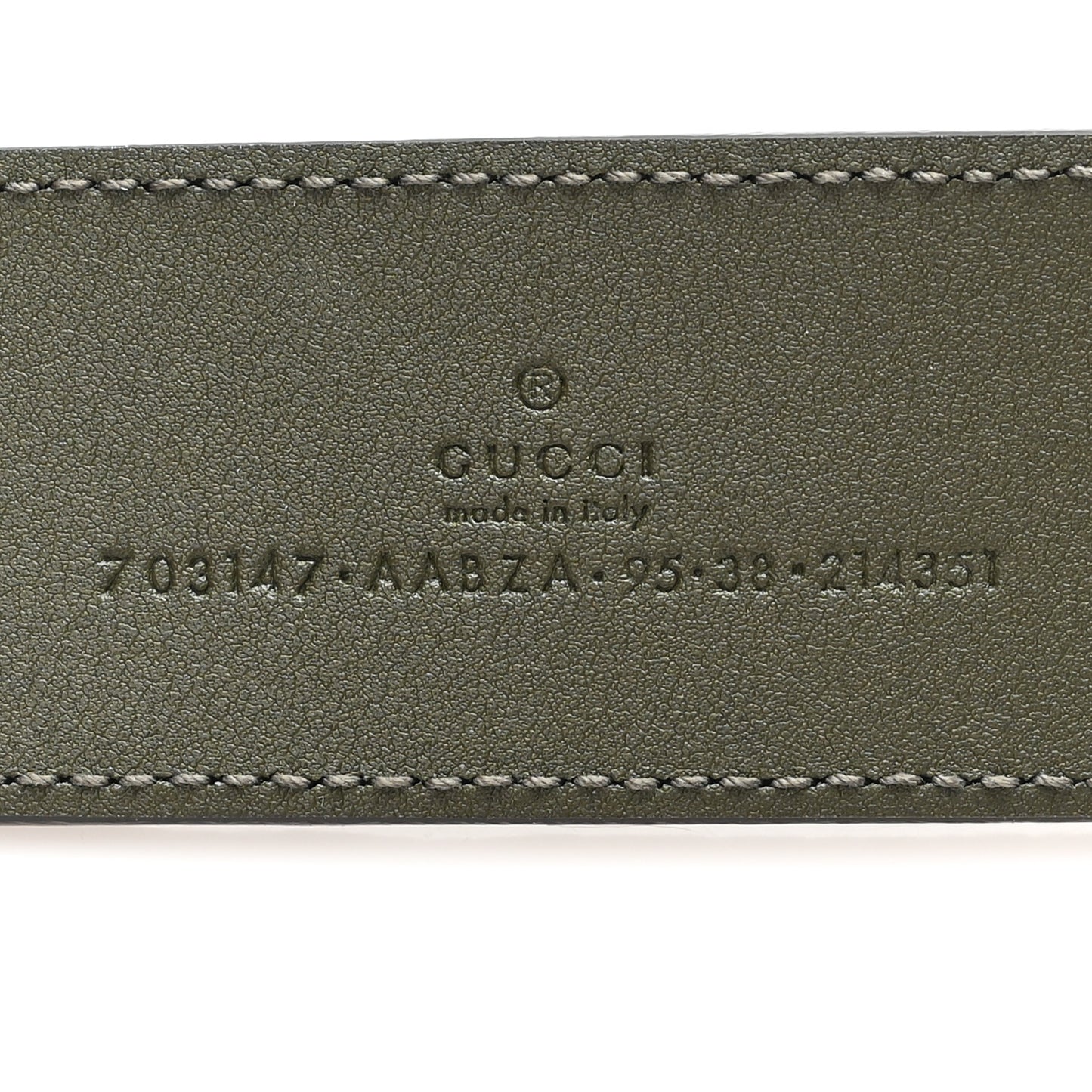 Piuma Calfskin Jumbo GG Embossed Monogram Blondie 40mm Belt 95 38 Dark Vintage Olive
